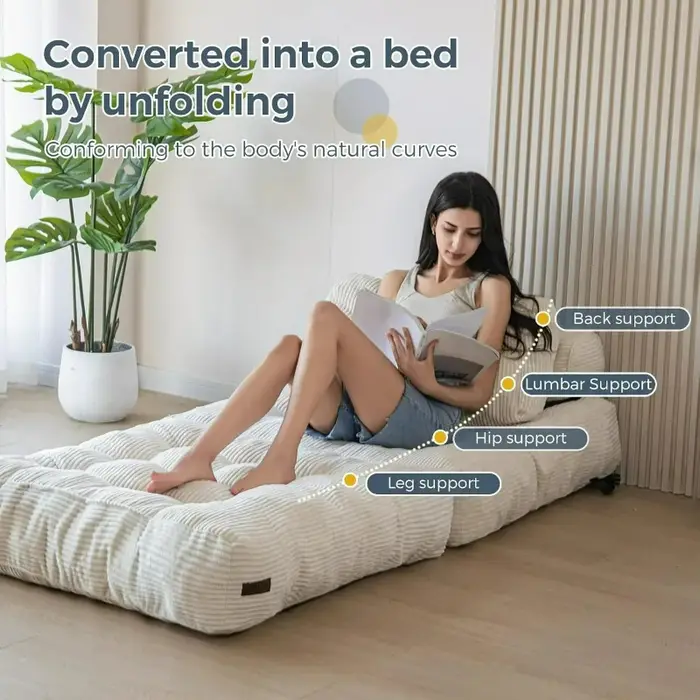 Canapé modulaire d'angle pliable en tissu