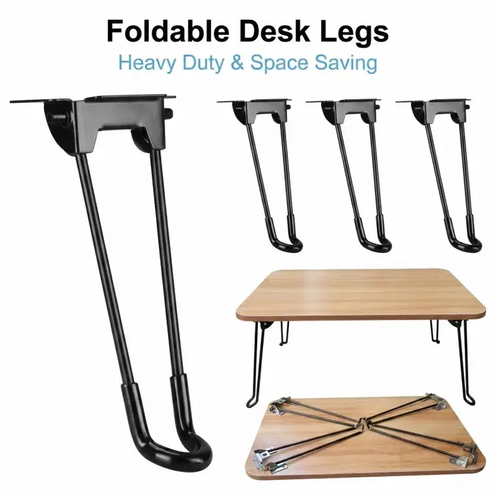 4 pieds pliants en métal