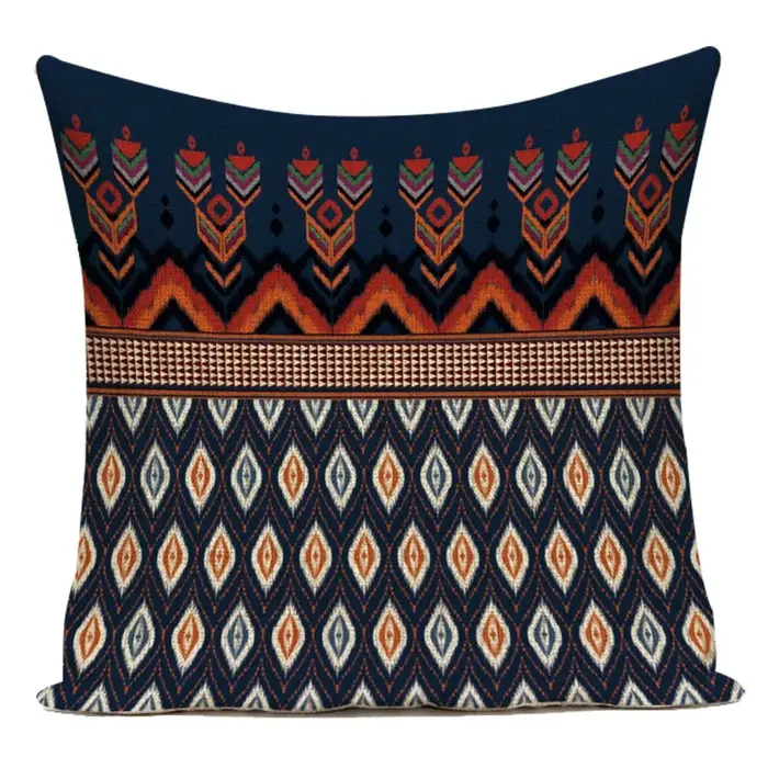 Juste de coussin géométrique colorée pour canapé