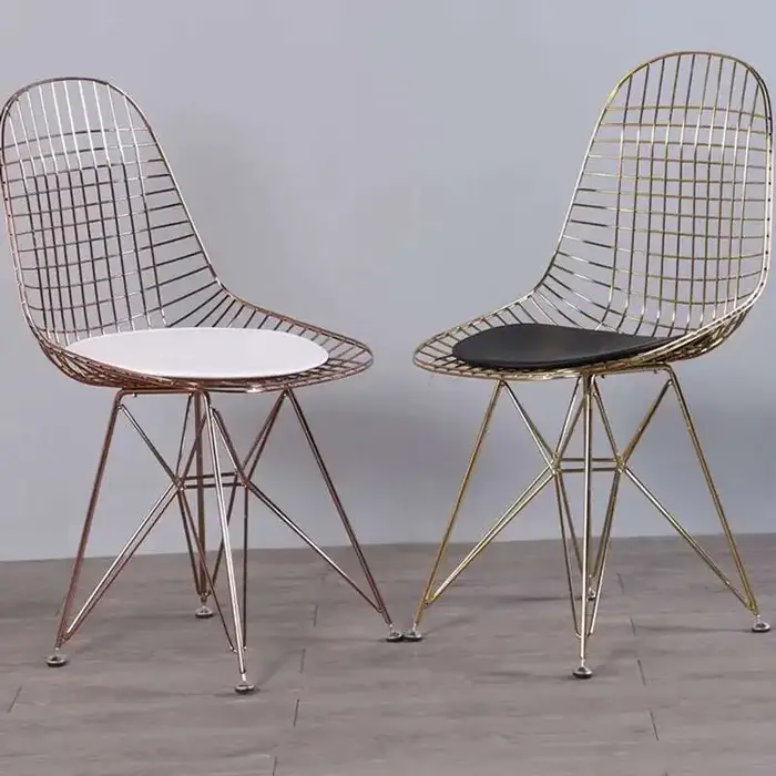 Chaises de salle à manger en métal doré, modernes, nordiques, minimalistes, pour balcon, salon, Desi
