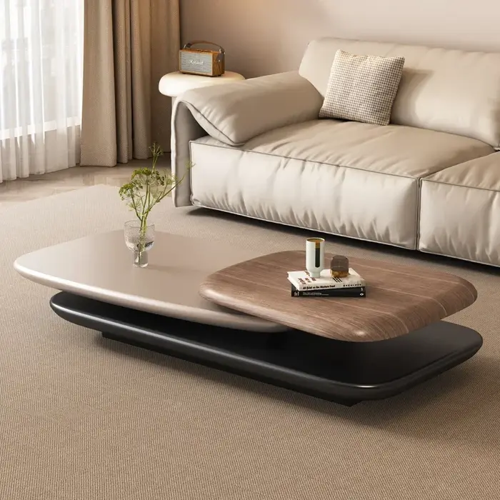 Tables basses irrégulières uniques livres esthétiques nordique Glam Tables basses rotation Design Wo