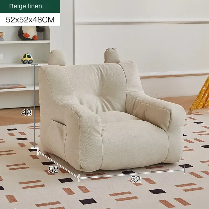 Canapé pouf pour enfants, canapé paresseux pour enfants, canapé de dessin animé mignon garçon et fil
