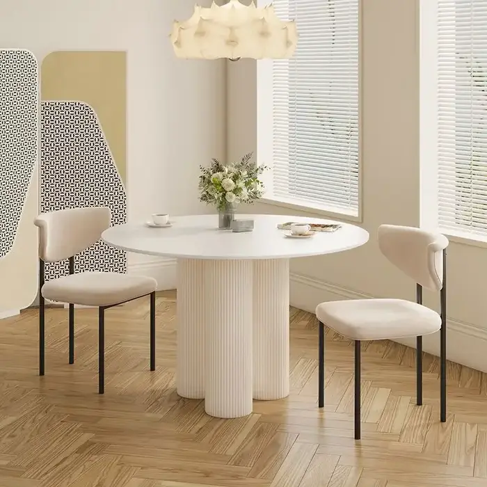 Table à manger ronde ensemble 4 chaises marbre Table à manger nordique minimaliste luxe Comedor De 4