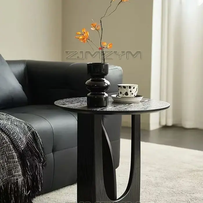 Table d'appoint ronde créative en bois massif