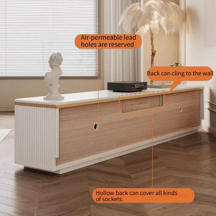 Meuble TV sur pied en bois massif