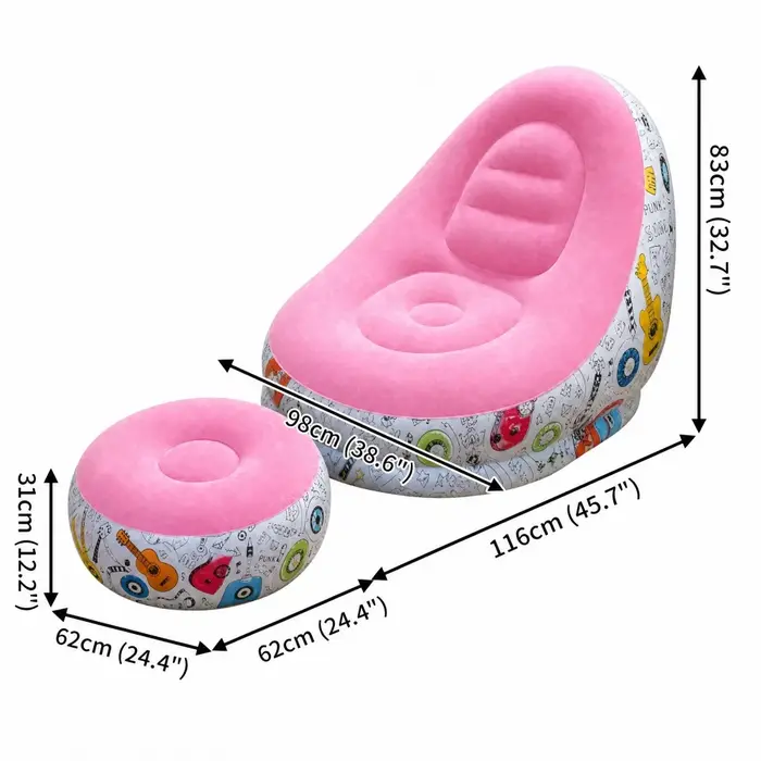 Canapé gonflable + repose-pieds