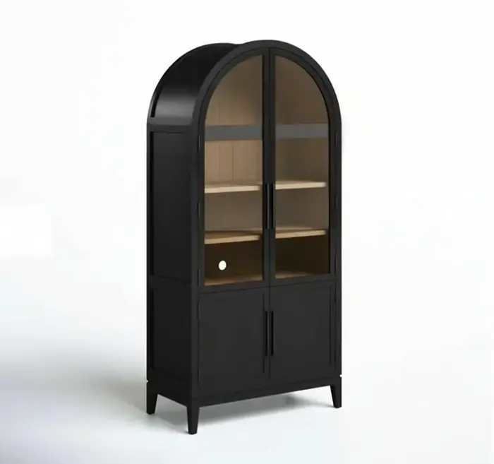Bibliothèque en bois à quatre portes, bibliothèque moderne en bois 97x48x203 cm, bibliothèque à pann