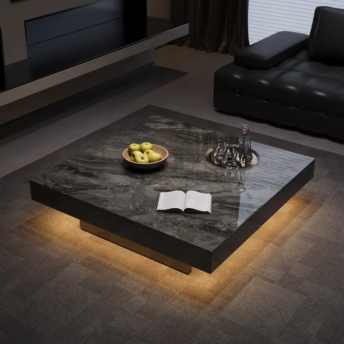 Table basse moderne du milieu du siècle, classique, tendance, carrée, élégante, Premium, Unique, meu