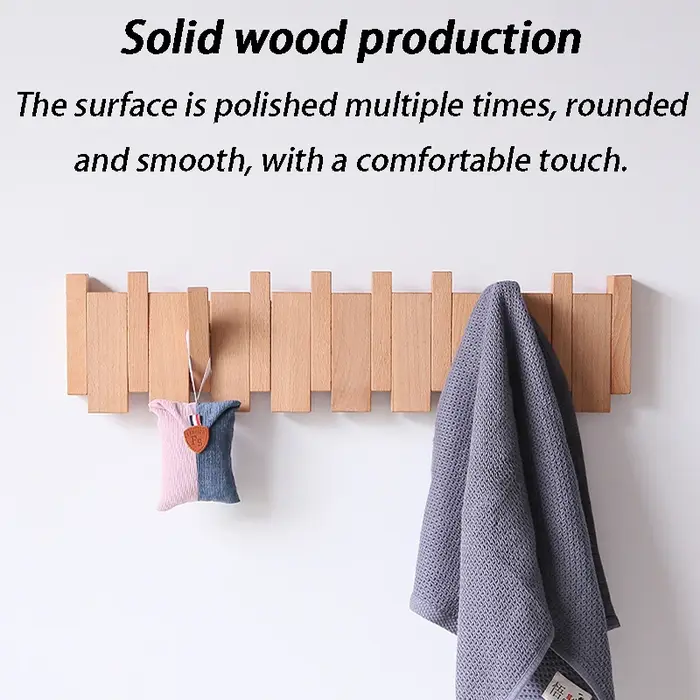 Portemanteau mural en bois massif