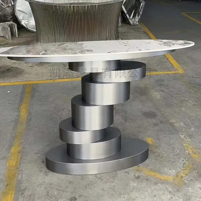 Table d'appoint murale étroite de luxe léger italienne, cadre métallique en acier inoxydable, style 