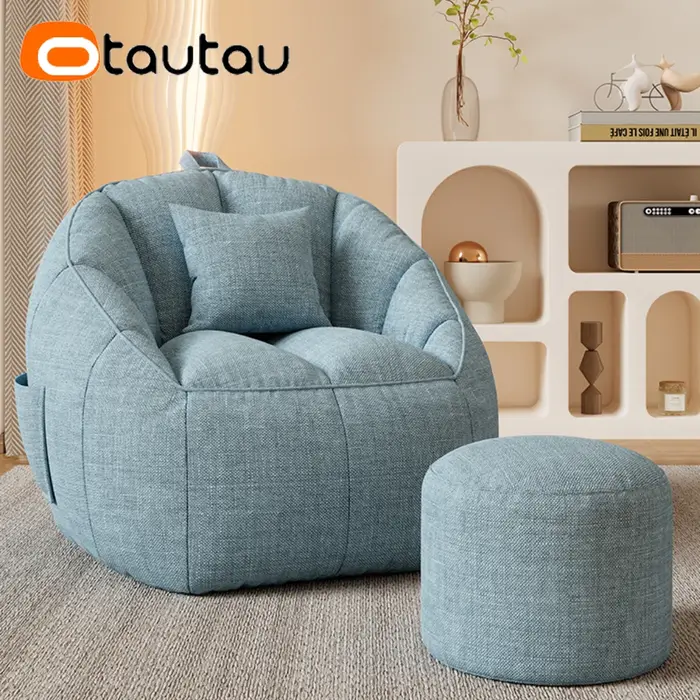 OTAUTAU coton lin pouf chaise avec remplissage coin