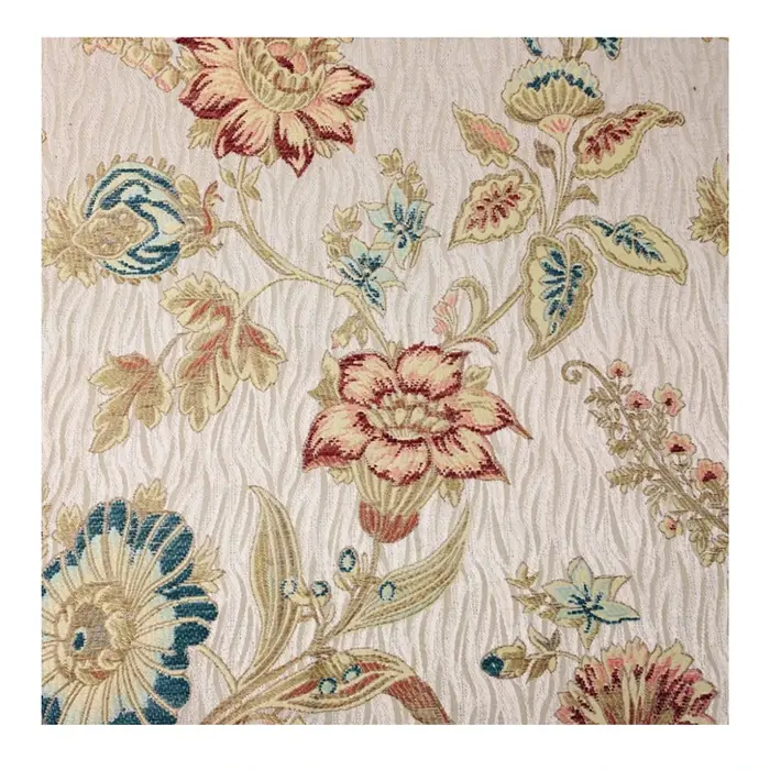 Canapé Tissé en Polyester Chenille de Style Floral Américain Classique, Fauteuil de Design Antique, 