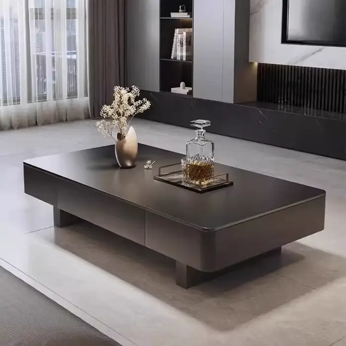 Tables basses De luxe modernes rangement Tables basses en marbre minimaliste nordique rectangulaire 