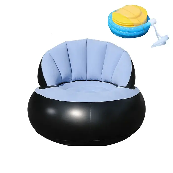 Canapé gonflable avec dossier, canapé paresseux pliable portable à gonflage rapide, surface de floca