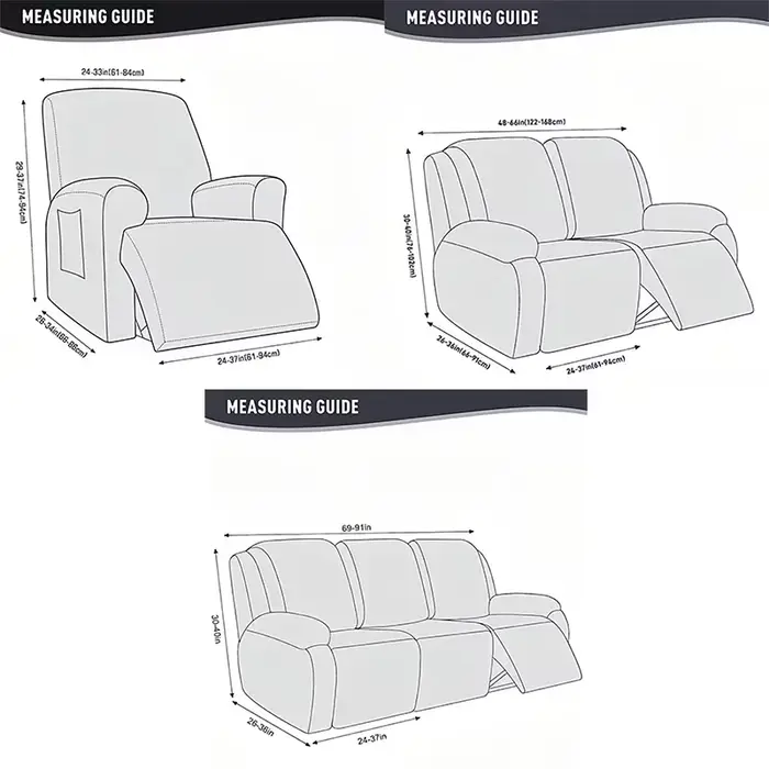 Juste Extensible pour Canapé et Fauteuil Inclinable