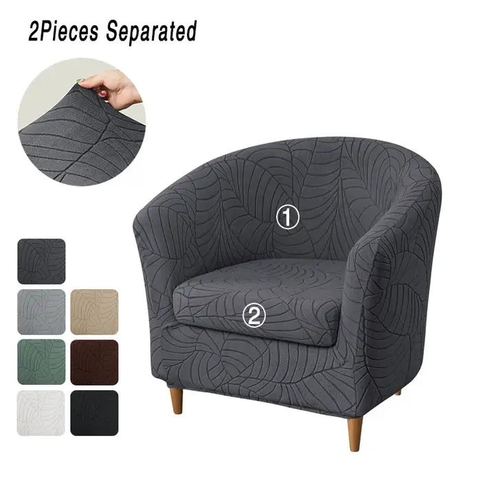 1 ensemble housse de chaise de baignoire extensible Jacquard dos incurvé fauteuils housse simple canapé couvre salon Banquet décor à la maison