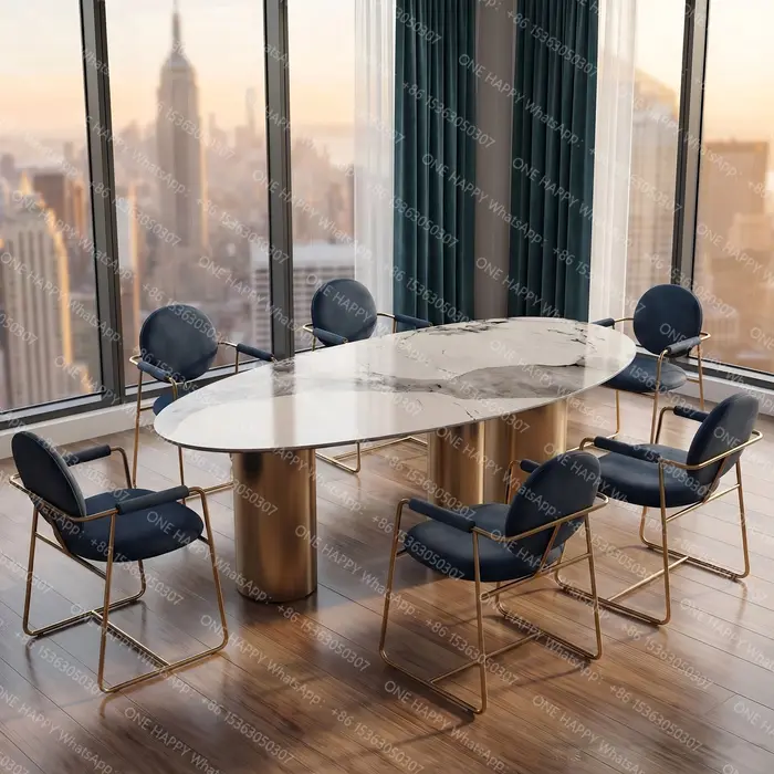 Table à manger en marbre italien sur mesure, toutes tailles, ensemble de salle à manger de luxe en p
