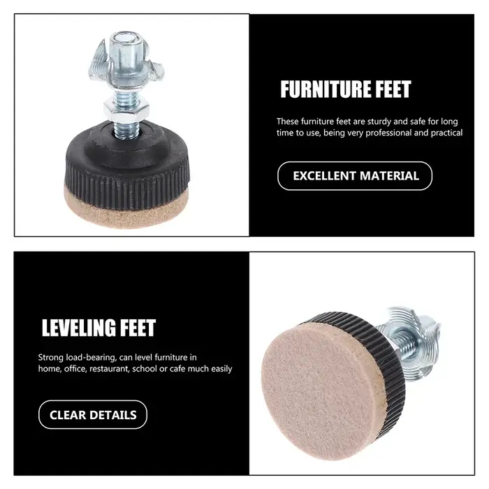 RapDuty-Pieds Abati eurs Réglables pour Meubles, Vis Niveleurs de Jambes, 6 Pièces