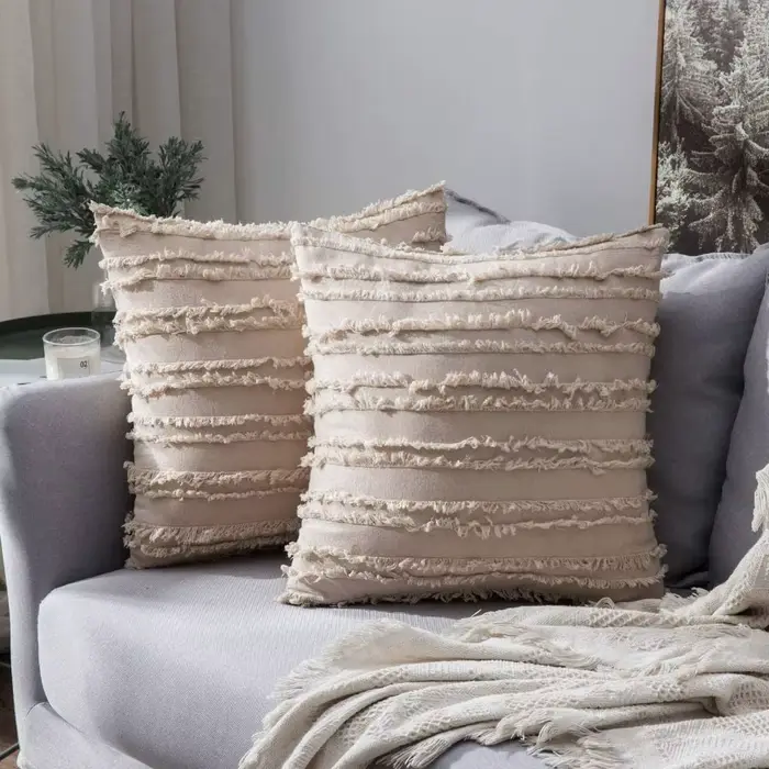 Housses de coussin beiges 30x50cm 45x45cm