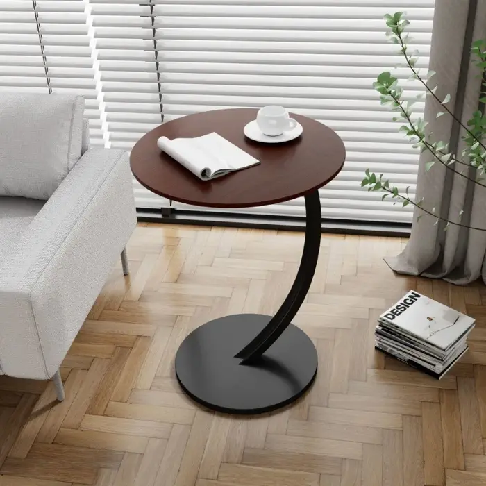 Table d'appoint ronde – Mini table basse pour salon, table de chevet pour chambre à coucher et table