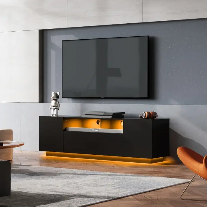 GALAXHERO Meuble TV pour centre de divertissement TV 65 pouces avec armoire de rangement Console TV 