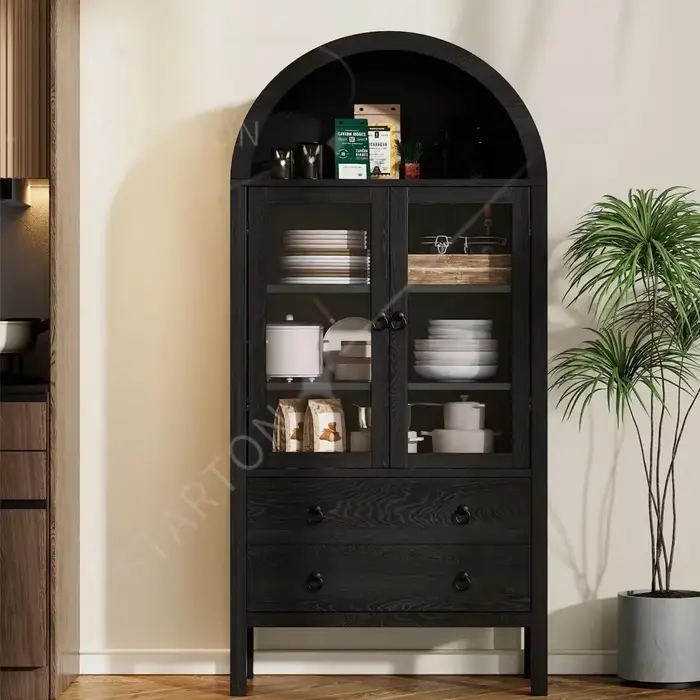 Armoire arquée de 71 pouces de hauteur, armoire de rangement moderne, armoire de garde-manger de cui