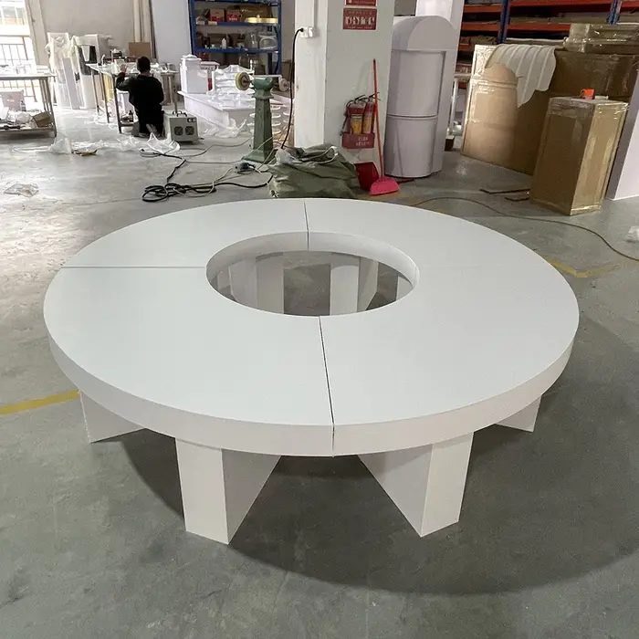 Table à manger de mariage ronde blanche, recommandée, pour décoration de fête d'événement