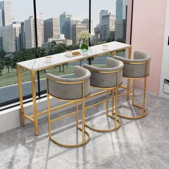 Counter-Chaise de salle à manger moderne avec pieds en métal