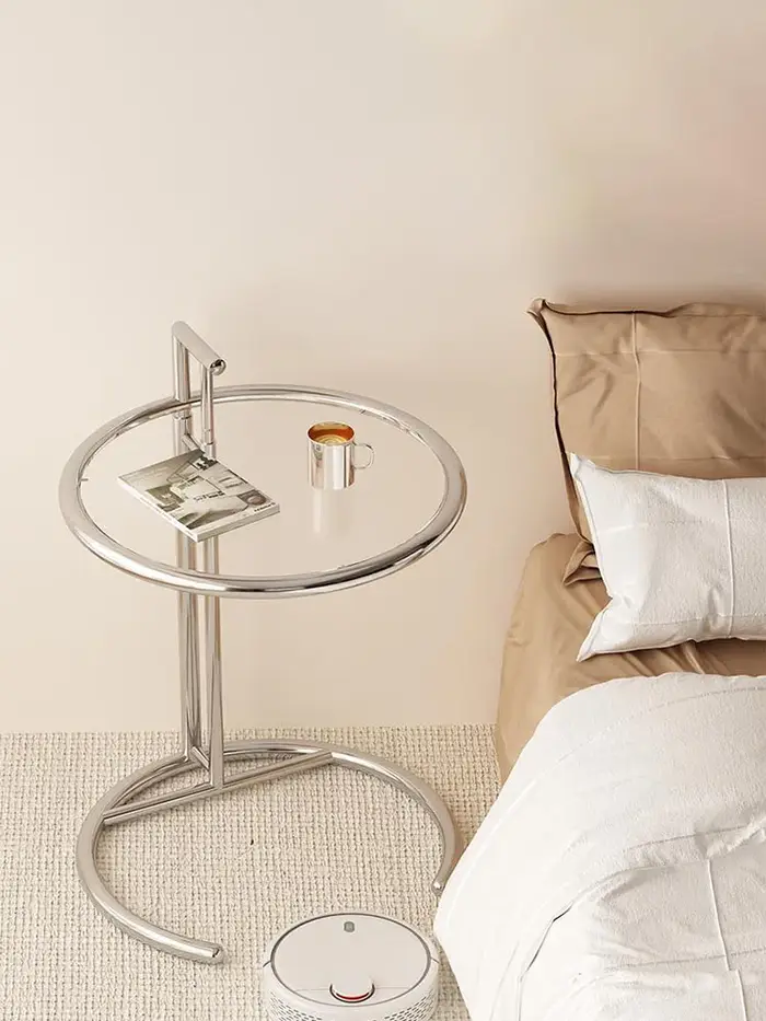 Tables basses en verre en acier inoxydable