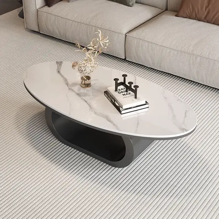 Table basse ovale Glamour de luxe, tendance, nordique, moderne, esthétique française, meubles de Sal