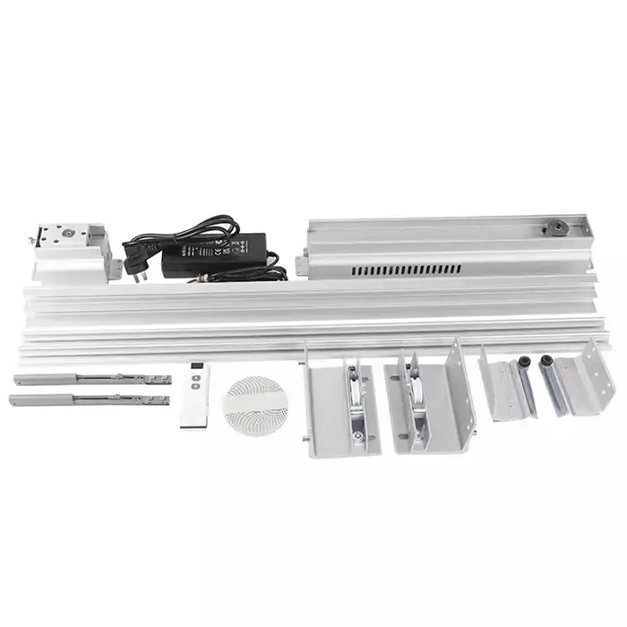 Meuble TV électrique télécommandé avec porte coulissante à liaison plate, commande intelligente, rai
