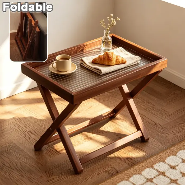 Table d'appoint pliable en bambou
