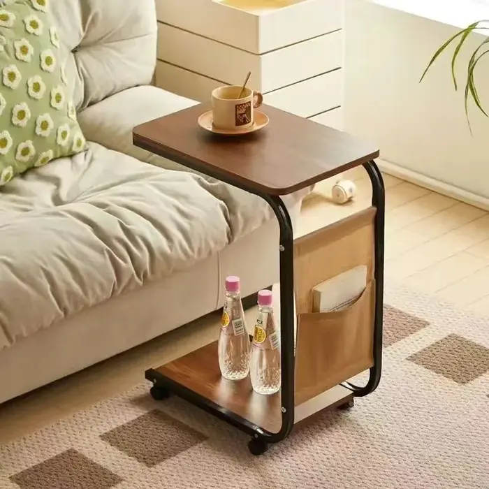Table basse mobile Table d'appoint petit salon canapé poulie d'angle Mini Table à thé Table de salon