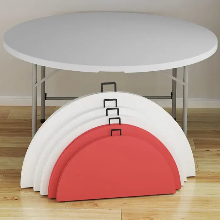 Grande Table à manger ronde pliable pour 6 à 12 personnes, en plastique Simple et Durable, facile à 