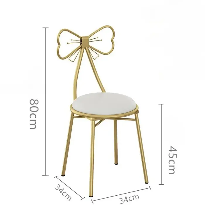 Tabouret de commode de chambre de fille simple italien, chaise à dossier papillon, tabouret de maqui