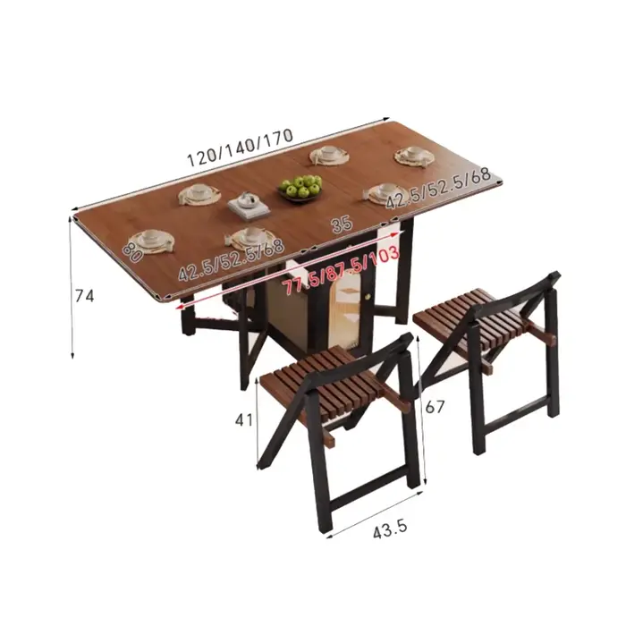 Tables à manger rétro du milieu du siècle avec armoires longue Table
