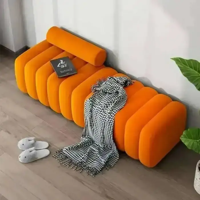 Banc de luxe pour salon, tabouret de rangement pour chaussures, meuble de passage, banc de bout de l