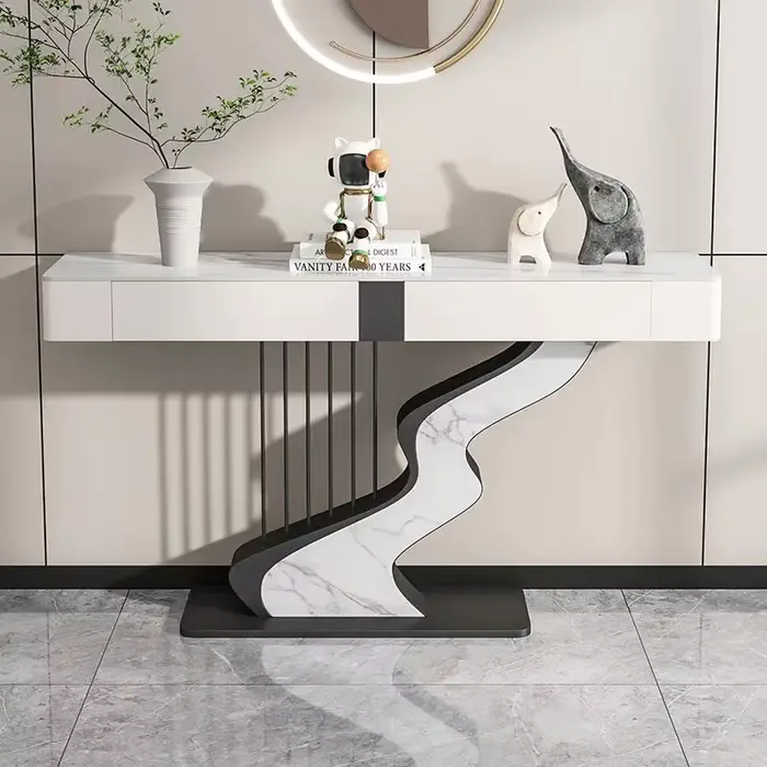 Console de luxe Design décor Table d'entrée tiroirs de rangement modernes meubles Console d'entrée m