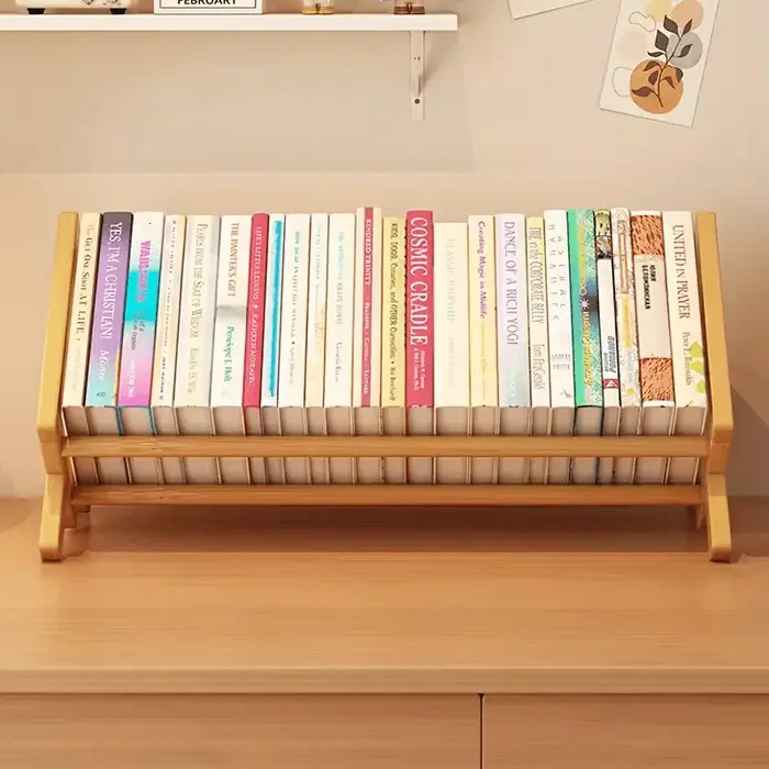 [Personnalisable] Étagère de bureau et support de rangement au fini naturel