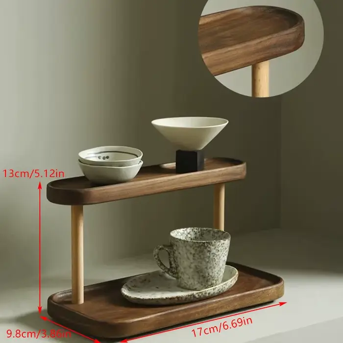 ﹝HOT﹞ Étagère de rangement en bois à 2 niveaux, organisateur de bureau, étagères de présentation de 