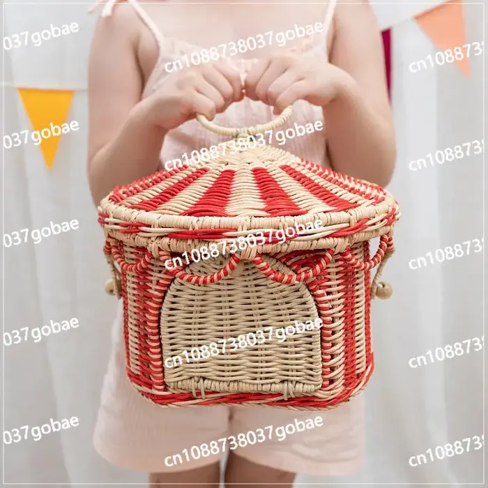 Panier de rangement en rotin tressé pour articles ménagers divers, boîte de rangement