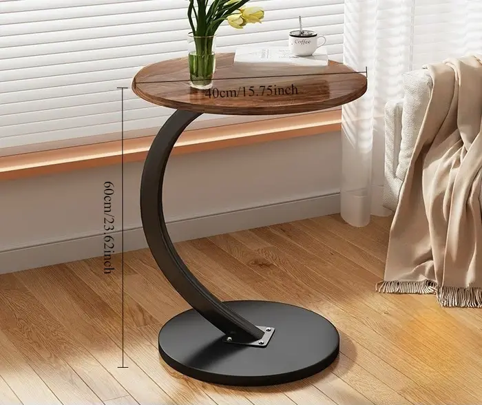 Table basse Simple et pratique, bord rond, salon, canapé, coin chambre à coucher, petite table de ch