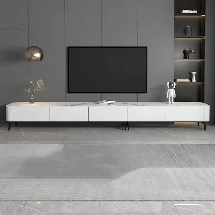 Meubles de télévision design de rangement pieds en métal de luxe modernes supports de télévision nor
