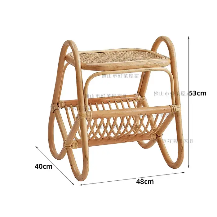 Table basse de rangement en rotin MOMO, style maison d'hôtes, table d'angle japonaise pour fenêtre, 