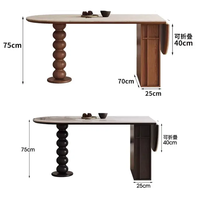 Table à manger nordique Vintage ovale pliante, Table à manger de luxe, moderne, pour la maison, meub