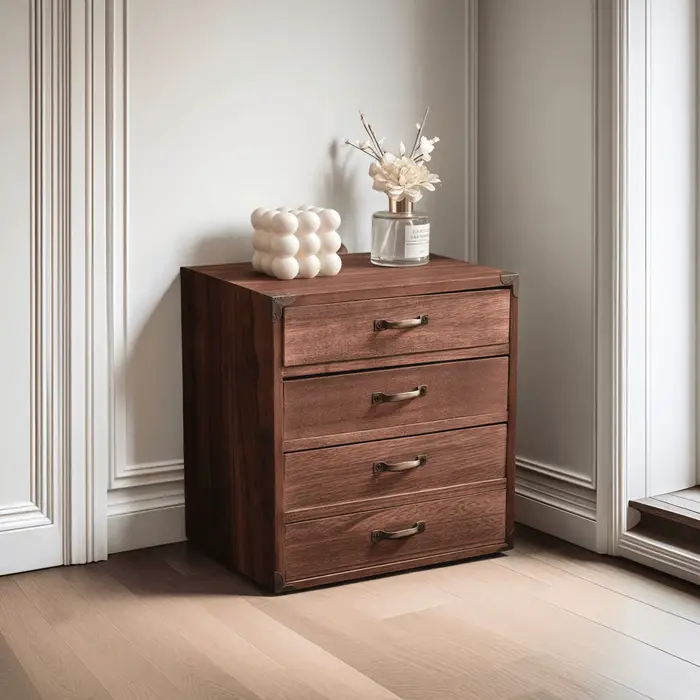 Armoire de rangement domestique multicouche en bois massif