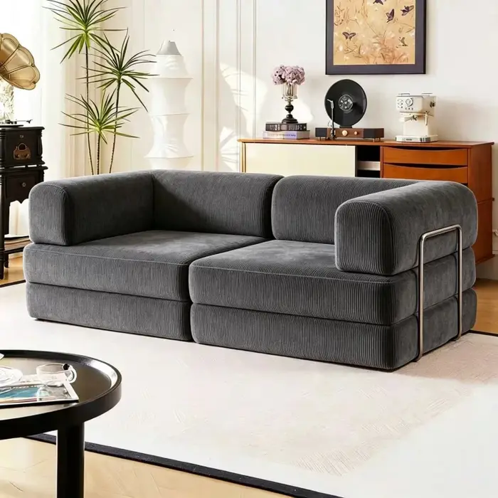 Canapé d'angle minimaliste de luxe sans structure