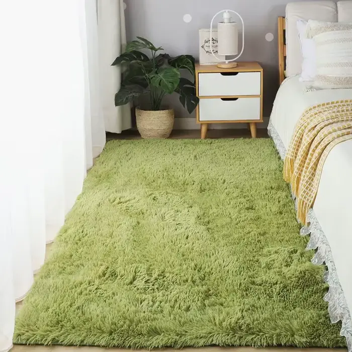 Tapis en peluche pour salon, canapé, Table basse, vert, rose, couvertures douces et moelleuses, tapis antidérapant pour chambre d'enfant, décoration de maison