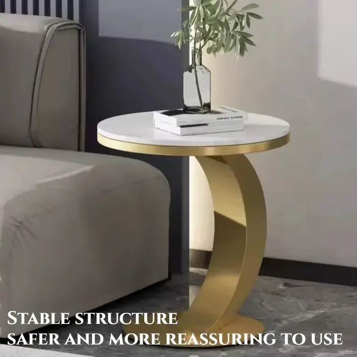 Table basse d'appoint ronde moderne avec plateau