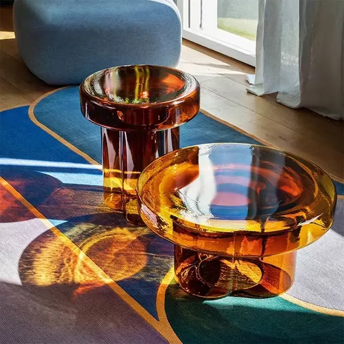 Table basse en verre transparent